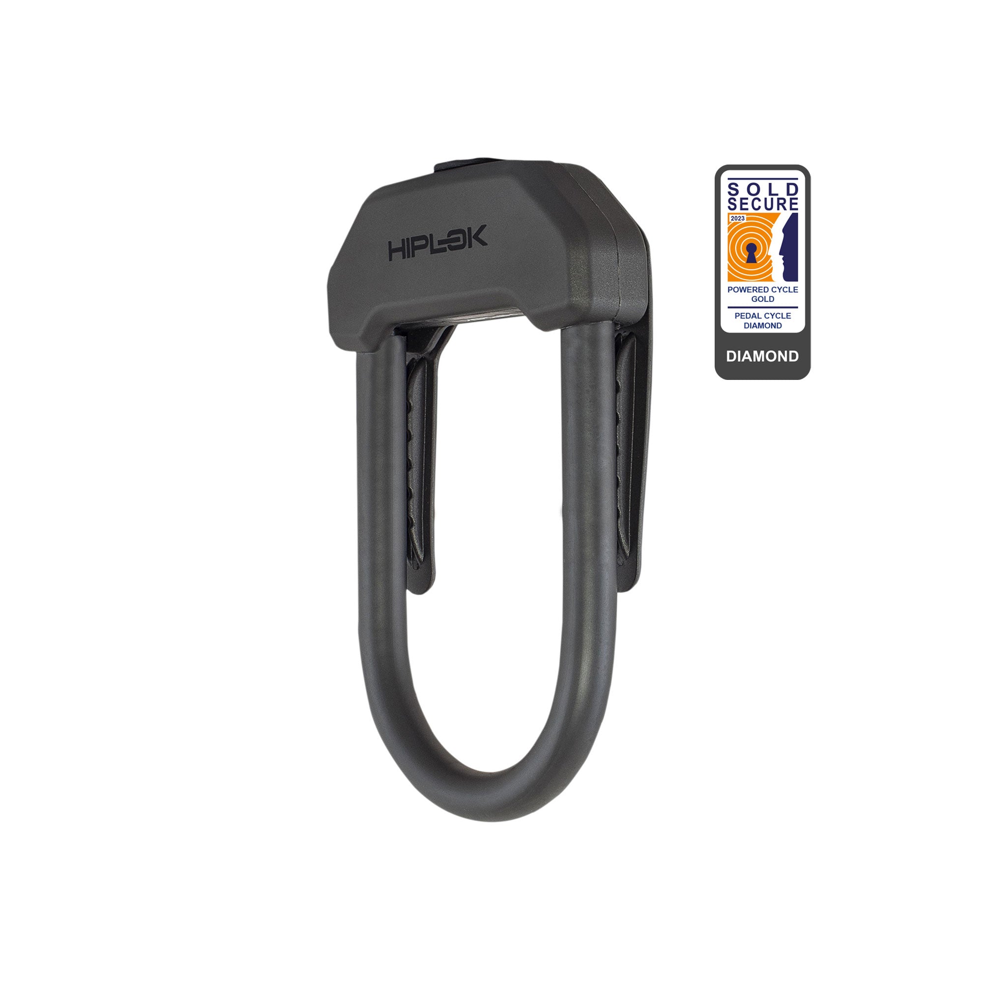 Hiplok DX black D lock with 14mm hardened steel shackle and belt clip. Image via Hiplok.