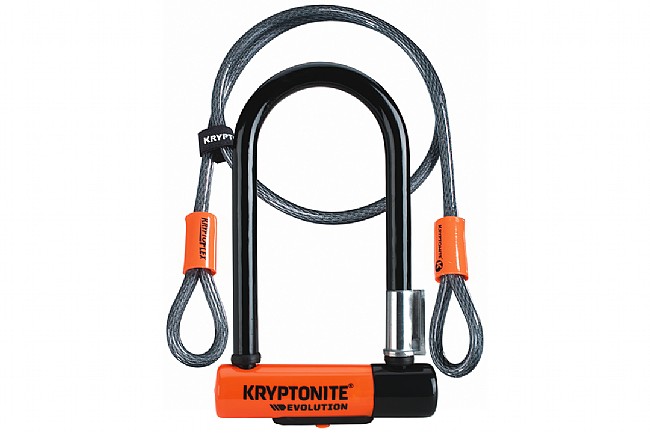 Kryptonite Evolution Mini-7 U-Lock with flex cable. Image via BikeTiresDirect.