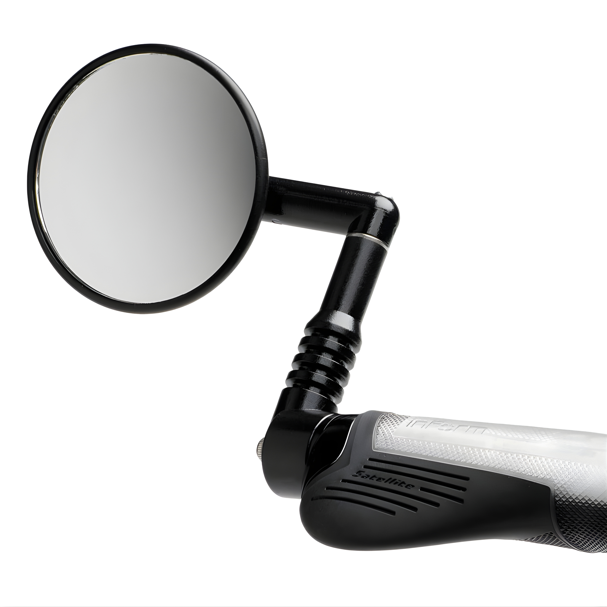 Mirrycle bar-end bicycle mirror with 3-inch round convex glass lens. Image via Wheels Manufacturing.