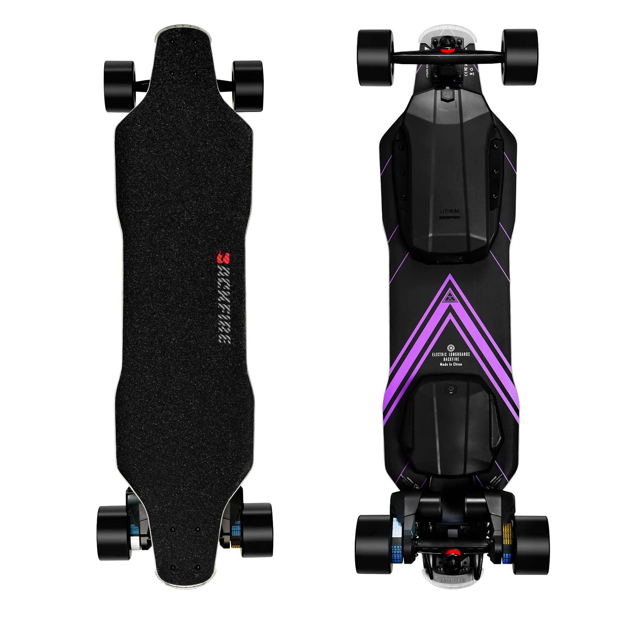 Backfire Zealot S3 belt-drive electric skateboard with deck lighting. Image courtesy Backfire Boards USA.