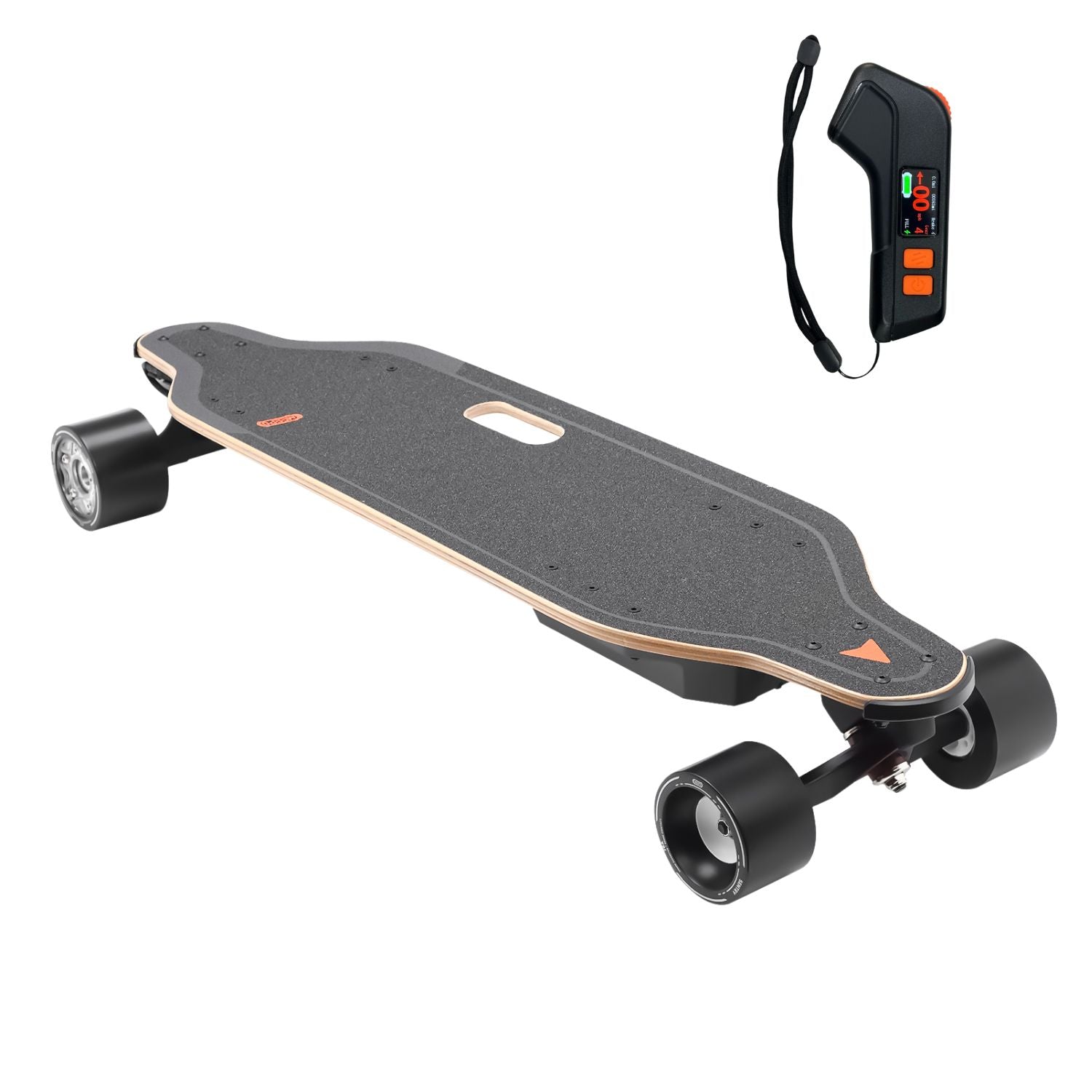 Meepo V5 electric skateboard, deck and wheels view. Image courtesy Meepo Board.