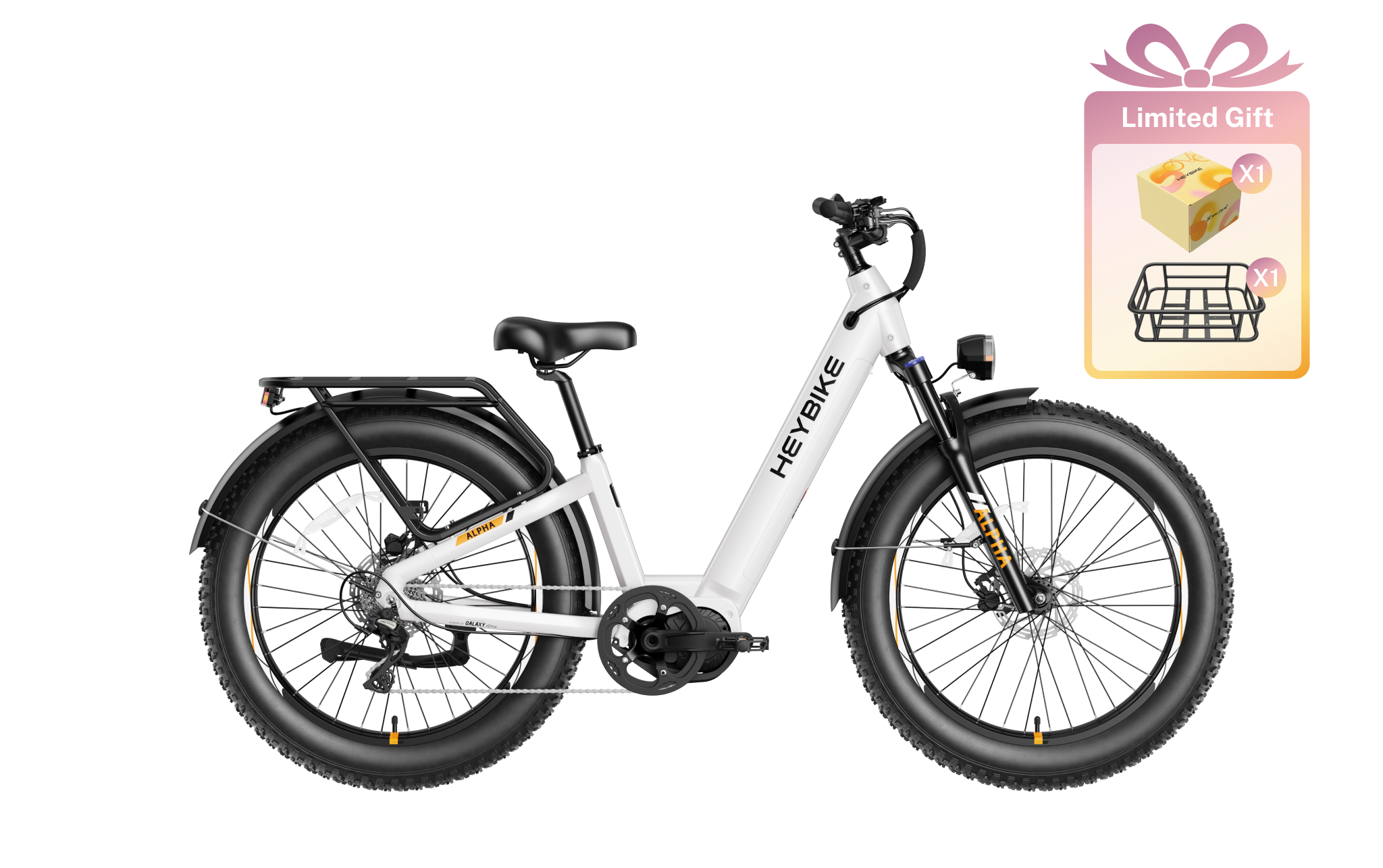Heybike ALPHA mid-drive fat-tire electric bike. Image courtesy Heybike.