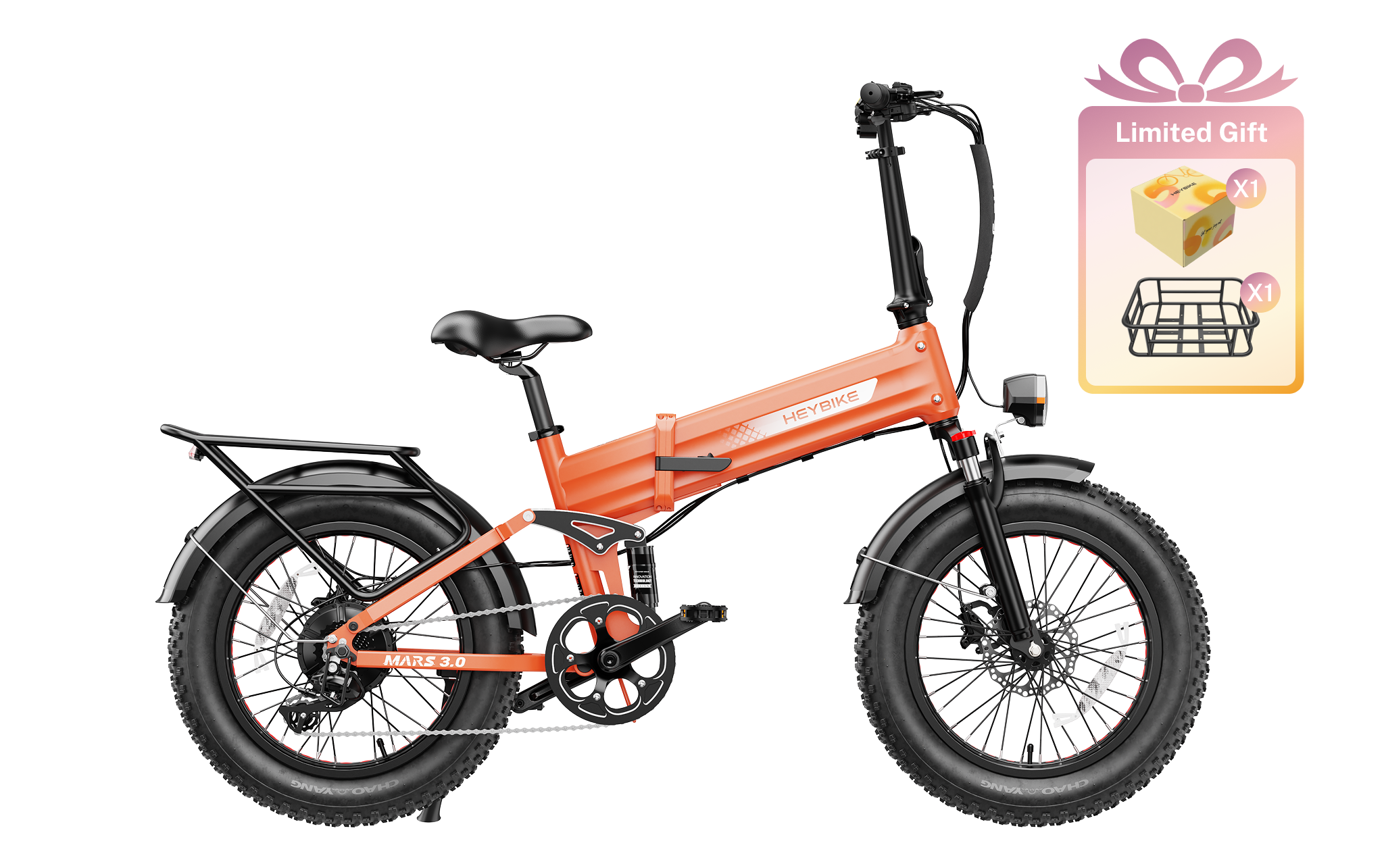 Heybike Mars 3.0 full-suspension folding fat-tire electric bike. Image courtesy Heybike.