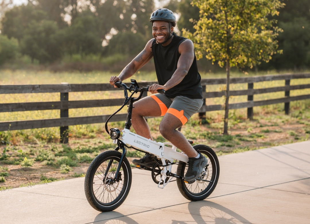 Lectric XP Lite2 folding electric bike in Arctic White. Image via Lectric eBikes.
