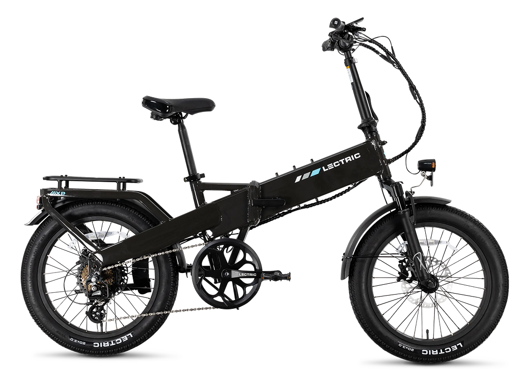 Lectric XP4 Tempest Grey foldable electric bike, side profile. Image courtesy Lectric eBikes.