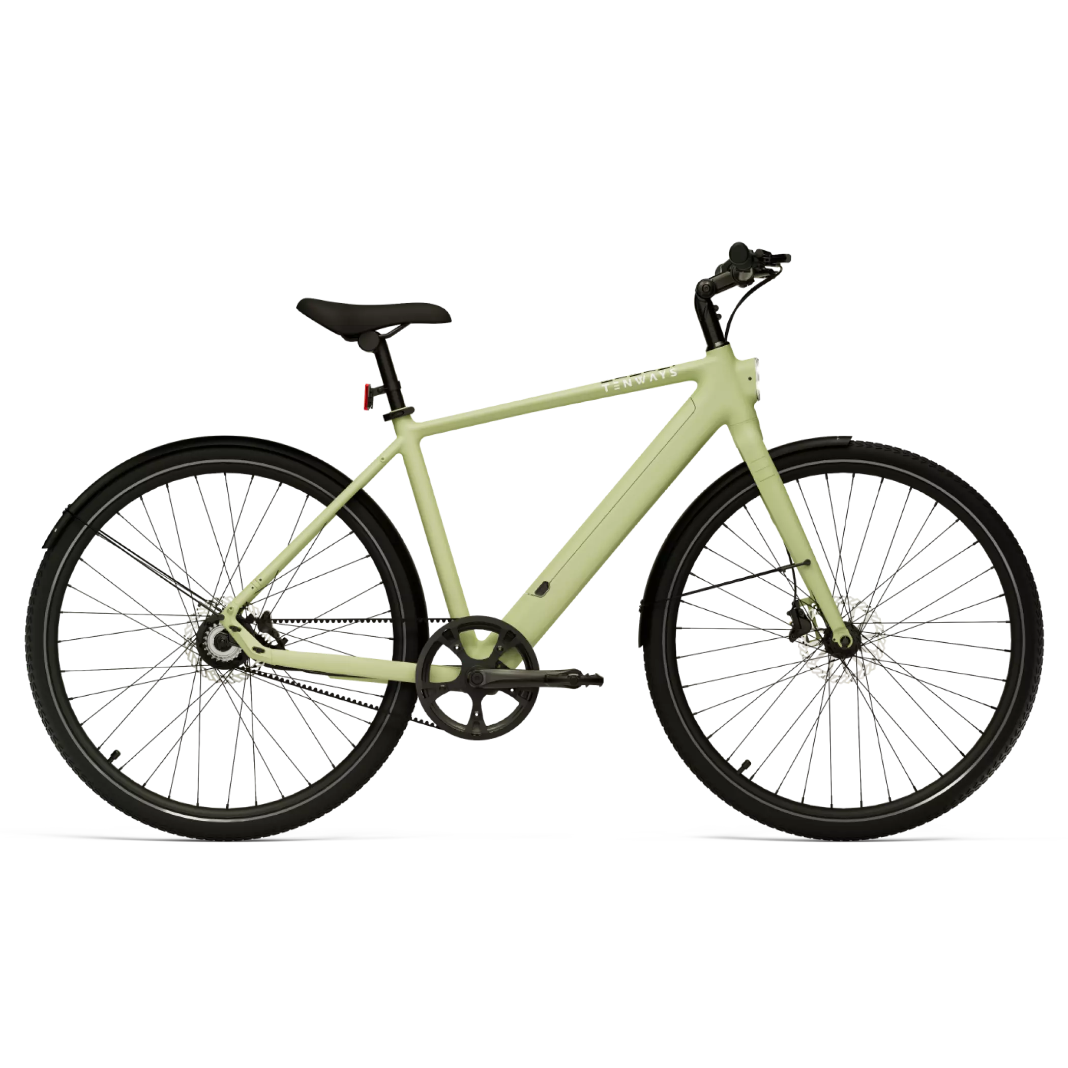 Tenways CGO600 Pro lightweight commuter electric bike in Avocado Green. Image courtesy Tenways.