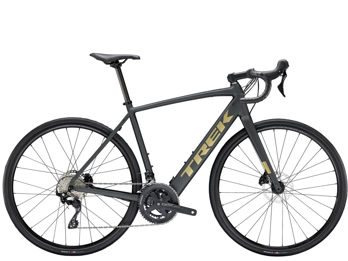 Trek Domane+ AL 5 electric road bike, side profile. Image courtesy Trek Bicycle Corporation.