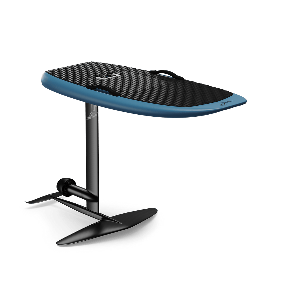 Lift LIFT5 Sport eFoil in Steel Blue, isometric studio view. Image via Lift Foils.